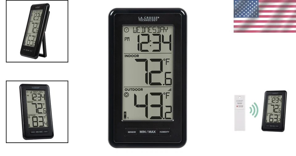 Wireless Thermometer with Indoor Humidity, Large Digits - Image 2 of 4