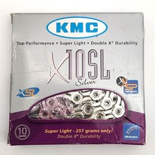 KMC X10SL Silver 116L 10 Speed Chain Compatible W/ Shimano SRAM Campagnolo