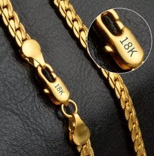 Collana uomo oro massiccio 18 kt catena completa laterale 24 pollici 6 mm con bracciale 