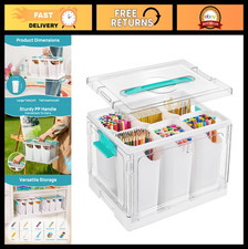 Clear Plastic Craft Organizer 24QT with 6 Detachable Inserts - Art Supply Storag