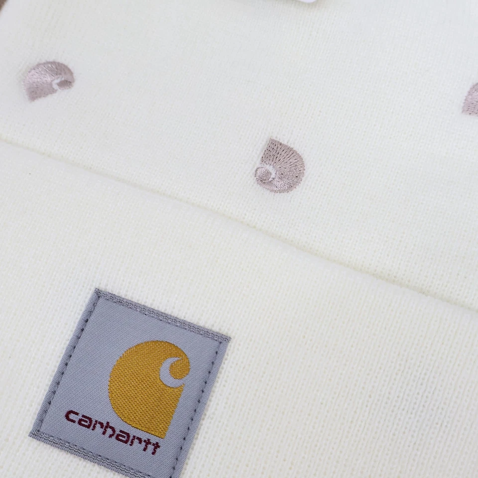 Gorro Carhartt Tejido Bordado C Invierno Blanco Talla Única Nuevo con Etiquetas Foto 2 de 4