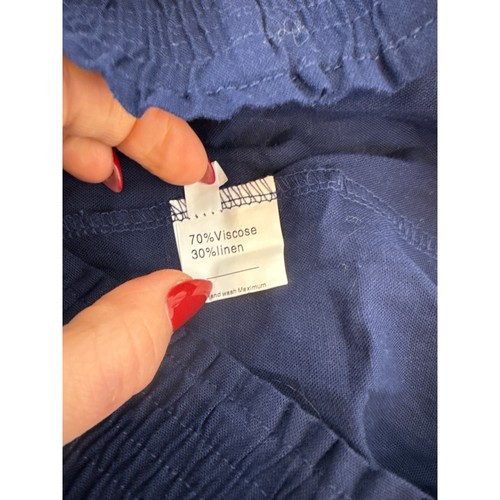 NEW Amazon Brand Blouse T-Shirt Navy Blue Wide Leg Linen Blend Pants Bundle 2XL - Picture 7 of 11