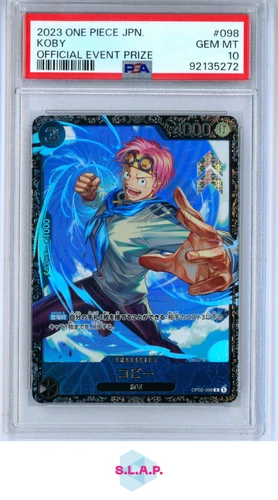 KOBY ONE PIECE OP02-098 2023 OFFICIAL EVENT PRIZE HOLOFOIL JAPANESE PSA 10