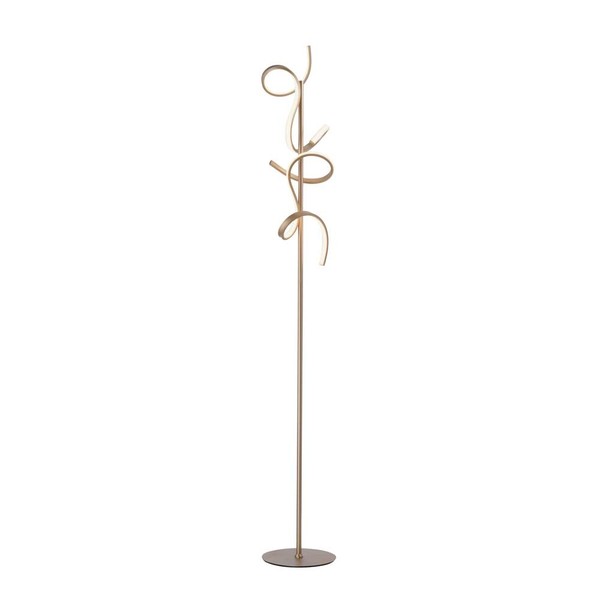 Stehlampe Stehleuchte Designlampe Dimmbar Led Wohnzimmerlampe Messing H 156 Cm-image