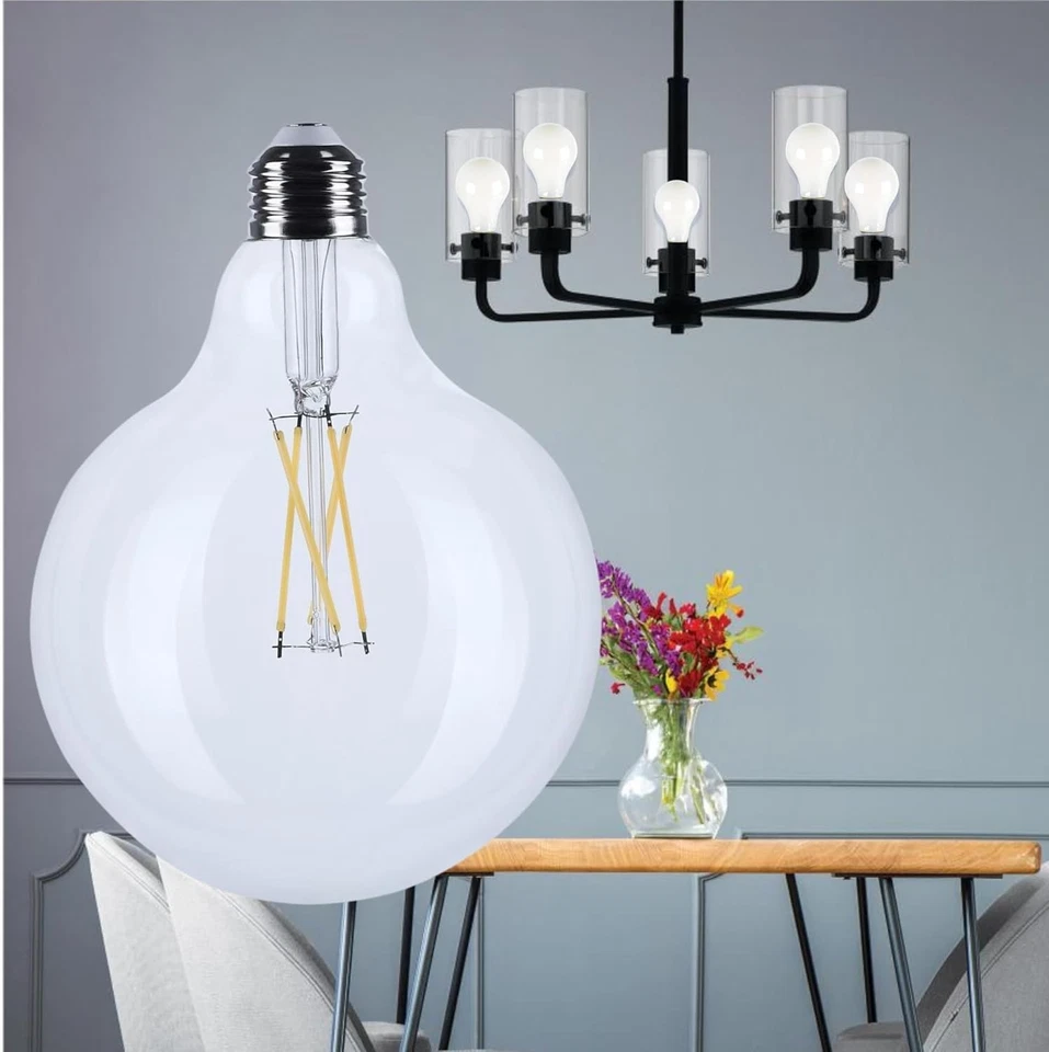 SATCO S12485 - 6 Watt G40 LED Globe Light Bulb - 3500K - 120 Volts (6 Pack) - Image 4 of 4