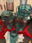 Vintage Ball Glass Jars, Aqua Blue, Set Of 3  — photo 10