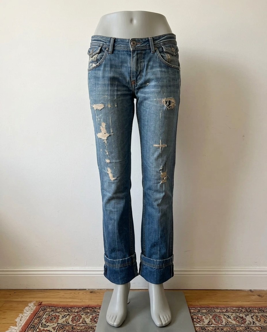 DOLCE & GABBANA JEANS DONNA TG.44 BLU ORIGINALE