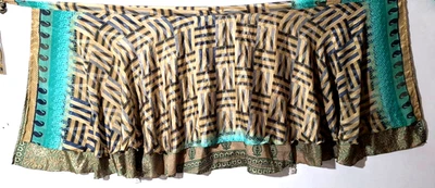 Women's Indian Sari Wrap Skirt Handmade Reversible Vintage Hippie XL Tea - Image 1 of 4