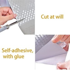 Silver Aluminum Foil PVC Kitchen Sticker Oil Proof Waterproof 40cm x 5M Roll