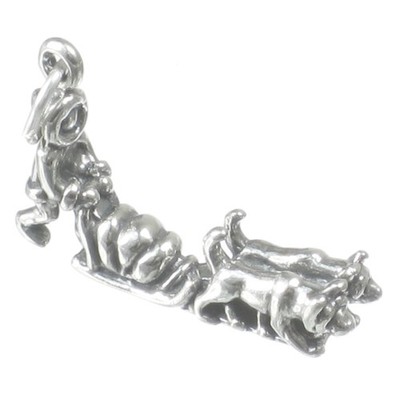 Hundeschlitten Sterling Silber Charm 0,925 x1 Schlitten Schlitten Hunde Schlitten Charms