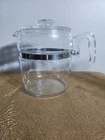 Vintage 6-9 Cup Pyrex Flameware Glass Percolator Coffee Pot No Insides