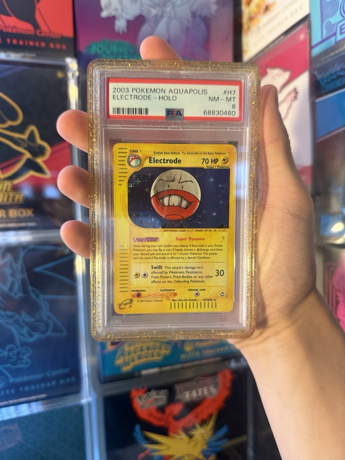 2003 Pokemon Aquapolis H07/H32 Electrode Holo PSA 8