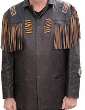 Blouson cuir BUFFLE Last Rebels XL biker western franges vintage moto