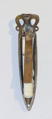 "Exquisito Trofeo Mezuzá Estuche Pátina Shin Latón Mezuzá con Pergamino 3.75"" Israel" - Imagen 11 de 16