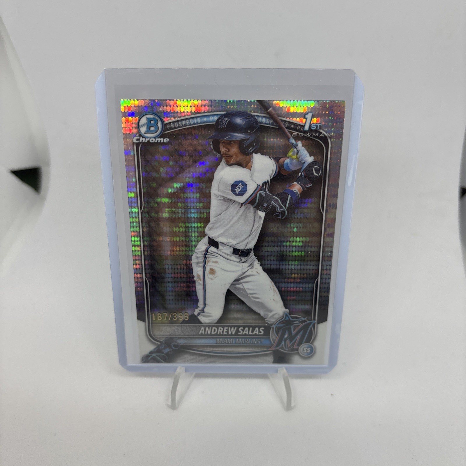2025 Bowman Chrome Andrew Salas Pulsar Refractor 1st Prospect #/399 Marlins
