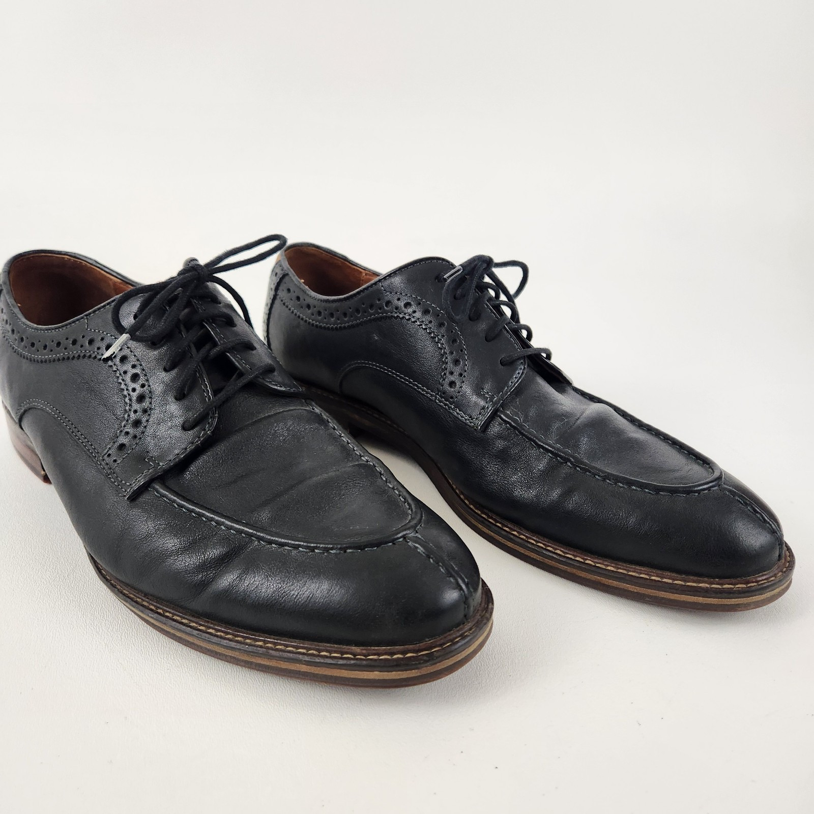 Johnston & Murphy Mens Flex Sheepskin Black Leather Dress  display picture 3