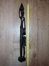 Ebony Wood African Tribal Art Statue Vintage, 40cm Tall, 1980's