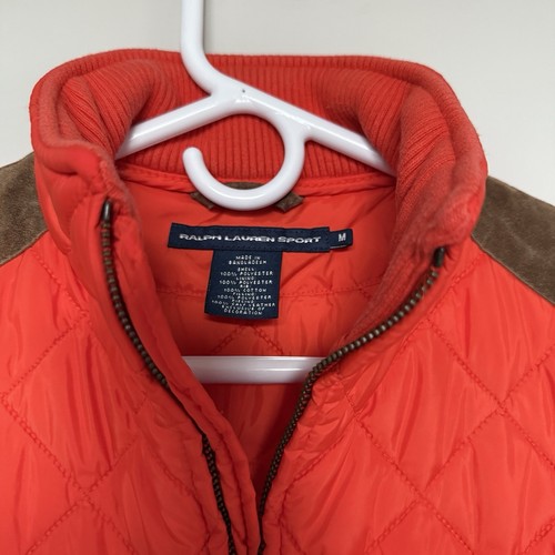 Ralph Lauren Sport Womens Vest Medium Suede Trim Quilted Outdoor Riding Preppy - Picture 3 of 7
