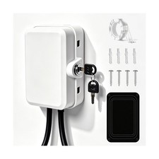 Baby Proof Outlet Cover Box with Key Lock and Keyless Latch, Wh... USA Fast Ship