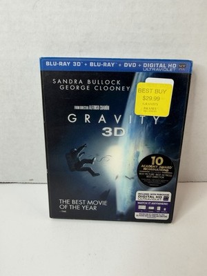 Gravity (3D Blu-ray) Sandra Bullock, George Clooney - complete w/slipcover!