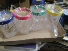 4 magic bullet blender handled cups with color rings 4 colors NEW OPEN BOX