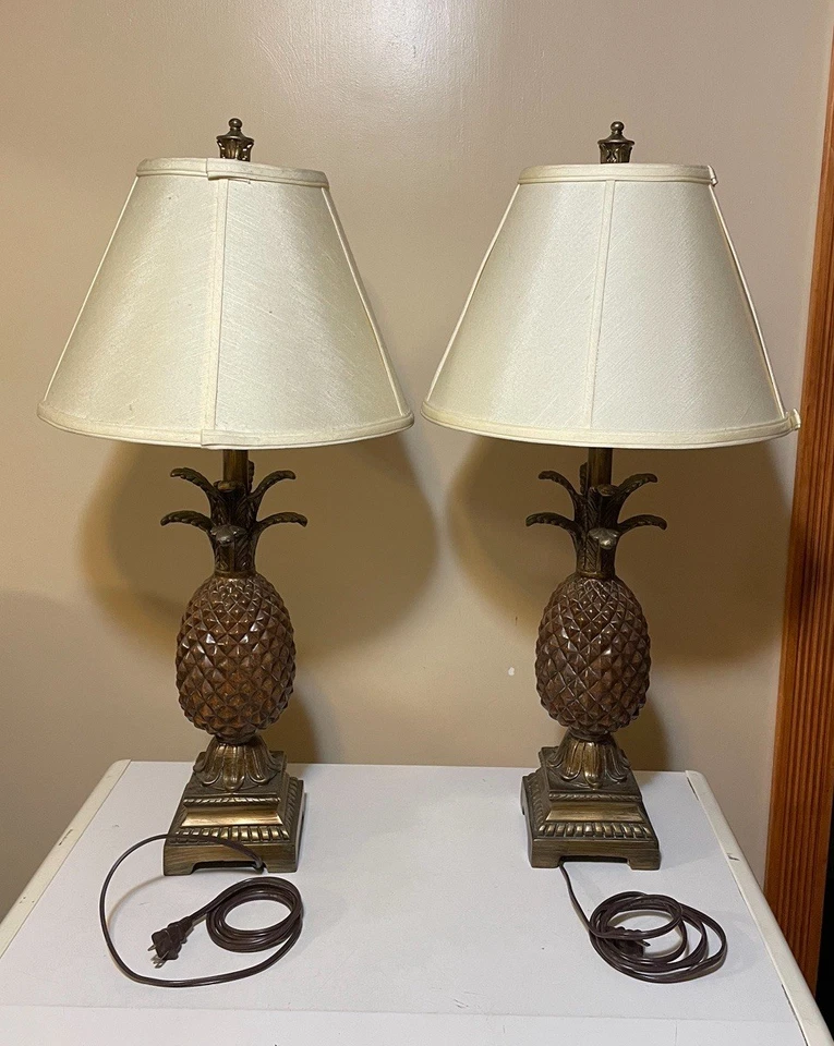 "2 lámparas de mesa de piña - 29"" de alto" Foto 3 de 4