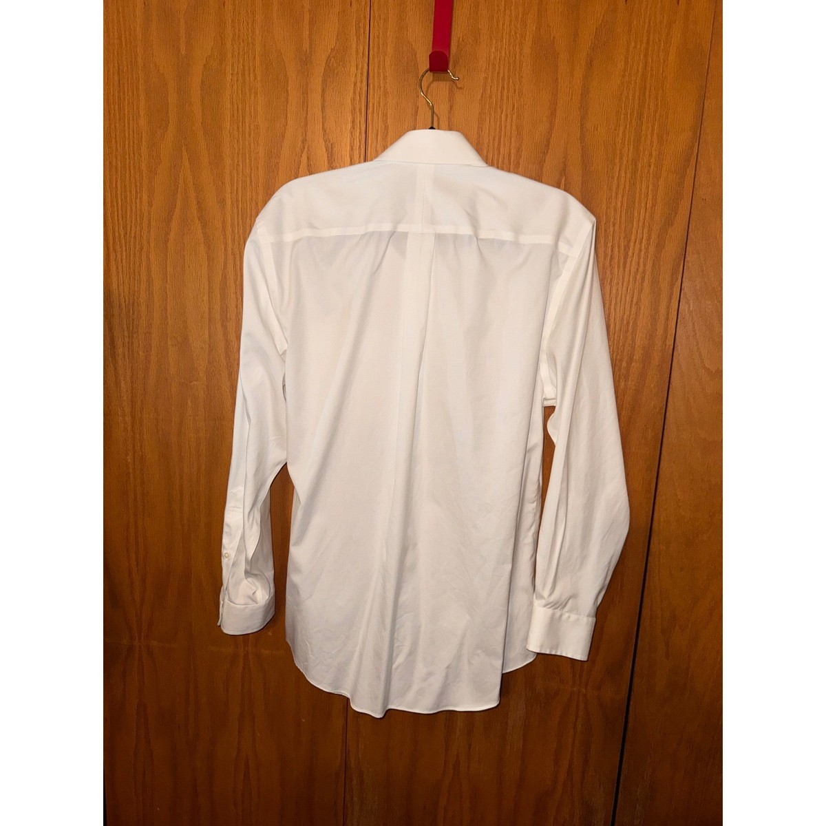 Jos. A. Bank Traveler Dress Shirt Mens 15.5 33 Tailored Fit White Cotton Button View 5