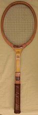 VINTAGE WILSON SPORTING GOOD MISS CHRIS EVERT WOODEN TENNIS RACQUET LEATHER GRIP