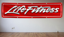 Life Fitness Banner Flag 2X8 Ft Home Gym Equipment Decoration Man Cave