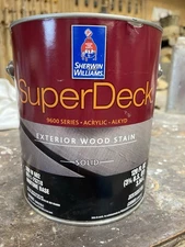 1 Gallon Sherwin Williams Super Deck Exterior Solid Color Stain/ Light Tan