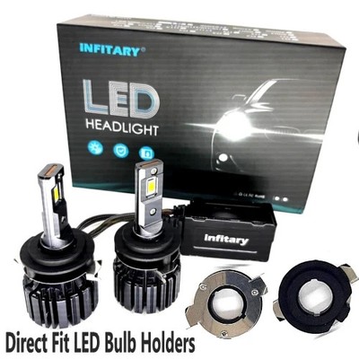 For BMW 5 Series F10 INFITARY H7 LED Headlight Bulbs+Custom-fit bulb holders