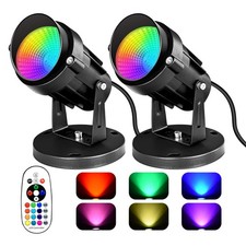 RGBW Spotlights Indoor 2 PCS 16 Color Changing Remote 110V Floor Uplight