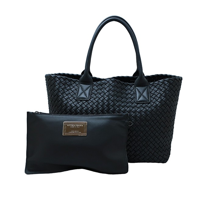 Bottega Veneta Hippo PM Leather Tote Bag Black 12.6in x 9.8in x 6.3in Used thumbnail 6