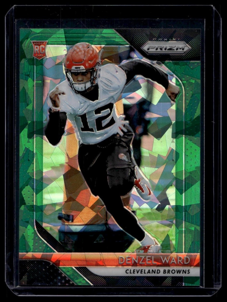 Denzel Ward 2018 Panini Prizm #241 Prizm Green Ice Rookie /75 Cleveland Browns