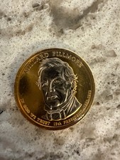 2012 24K Gold Silver Plated Lacquered Millard Fillmore Presidential Dollar Coin