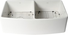 ALFI brand ABFC3320D 33" Farmhouse Double Basin Fireclay Kitchen - White
