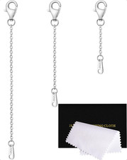 Sterling Silver Necklace Extenders for Women Silver Chain Extension Bracelet Ext