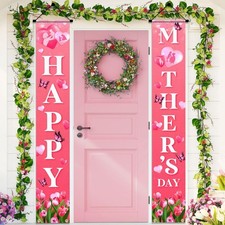 2pcs Happy Mother  s Day Porch Sign Happy Mothers Day Banner Decorations Mothe...