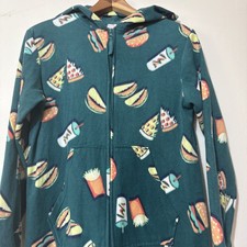 One -piece Childrens XL pajama suit with a Burger, Pizza, Taco Pattern. NWOT
