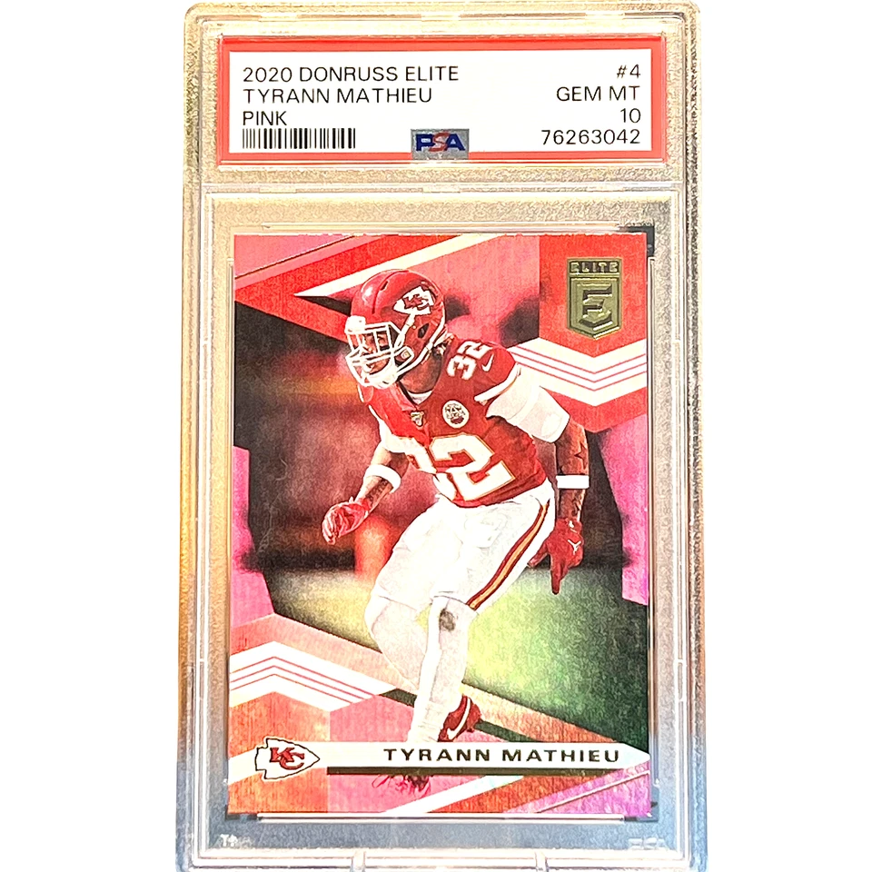 2020 Donruss Elite RC Tyrann Mathieu Pink #4 PSA 10 Chiefs LSU Rookie NFL GEM🔥 - Image 2 of 4