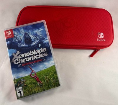 Nintendo Switch Game & Carrying Case Xenoblade Chronicles Definitive Edition Red