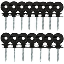 TorSor 15 Pack Electric Fence Insulator Black Screw-in Nail Insulators Fence... 