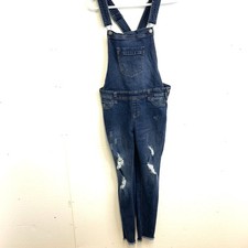 Tinseltown Junior Size Medium Faded Distressed Denim Overalls Pre Owned