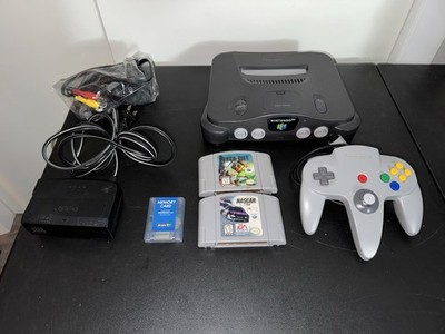 Nintendo 64 Console Lot W/ Hookups Controller & 2 Games N64 Tested Works Great!