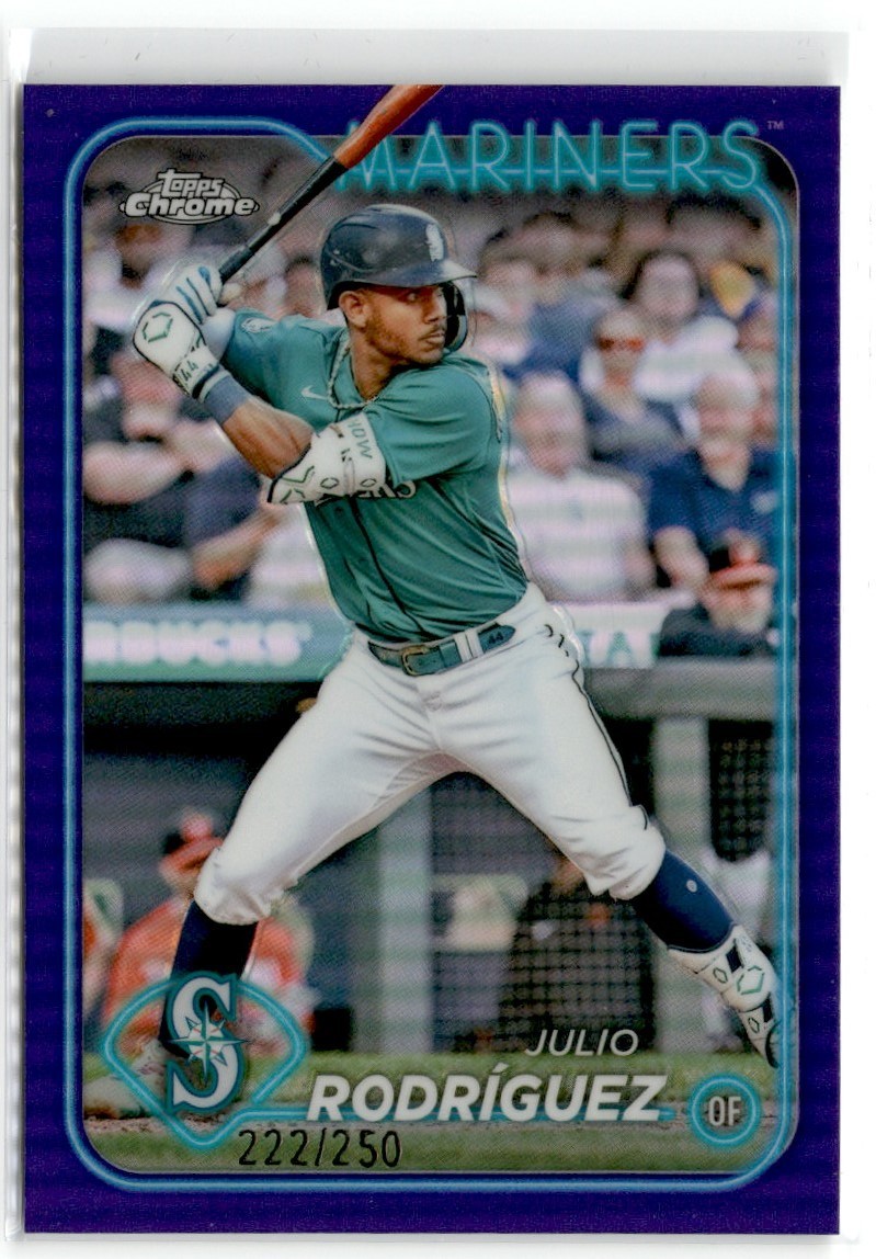 2024 Topps Chrome Purple Refractor Julio Rodriguez /250 #300 Seattle Mariners