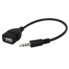 USB Female to 3.5mm Jack Male Audio Converter Adapter Black 