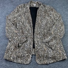 Chico's Blazer 3/XL Leopard Animal Print Maximalist Old Money Career Business