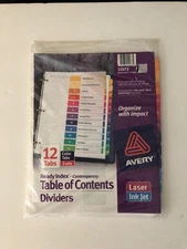 Avery Index Dividers Multicolor Tabs 12 Tabs Customizable Table Contents 3 Sets