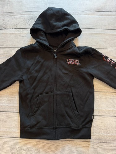 Vans Sweatshirt Youth Boys Kids 5T New Scribble Logo Black Full Zip Hoodie - Picture 2 of 5