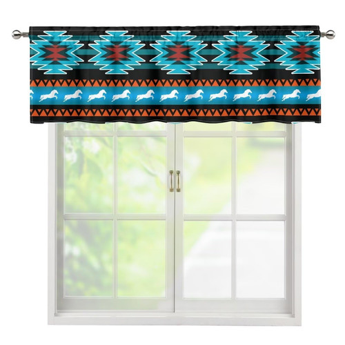 Southwetsern Curtain Valances for Kitchen Windows 54x18 Inch Aztec Boho